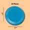 7 Inch Turquoise Color Round Paper Plates 24 Count for Desserts and Snacks